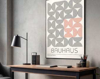 Moderno stile minimalista BAUHAUS, design vintage / Illustrazione originale / / Cornice nera o poster
