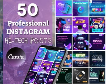 50 modelli professionali di TECNOLOGIA e GIOCHI per post INSTAGRAM - Incredibili disegni Canva - Designers House - pewdiepie Idee di giochi per social media