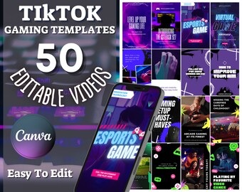 50 Professional GAMING & TECH TikTok VIDEO Templates | Canva Designs | Designers House | Amazing Restaurant Videos Style Social Media Idea