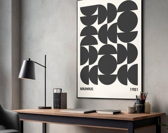 Design minimalista in stile BAUHAUS moderno / Illustrazione artistica originale / / Cornice nera o poster