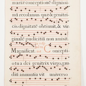 17th Century Antiphonal Music Two Sided Vellum(?) Manuscript 18&quot;×12&quot; Pages 187/188