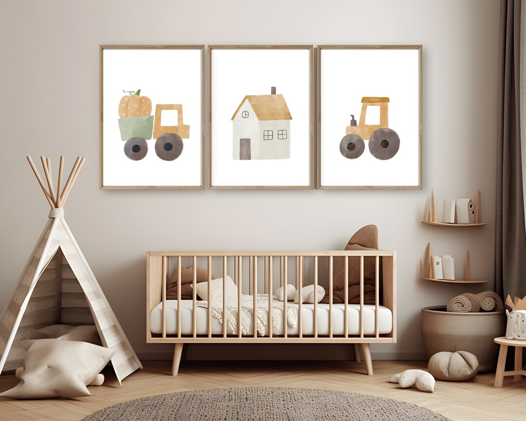 Printable Set of 3 Pictures of Children's Room Minimalist Etsy