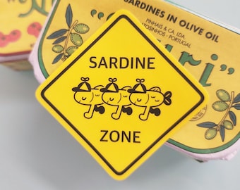 Sardine Zone Sticker | Waterproof Matte | 2.25 x 2.25 inches
