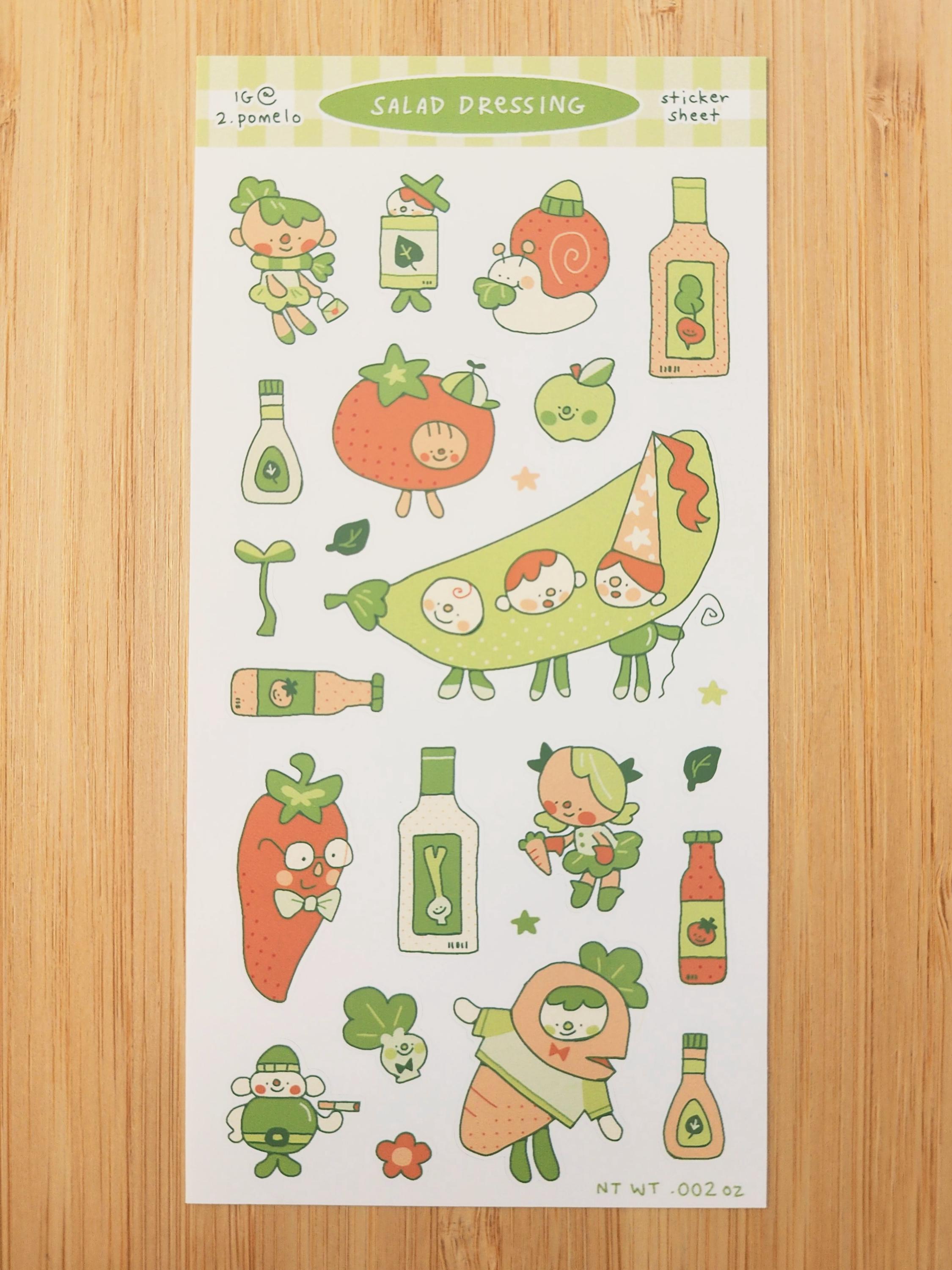 Condiment Sticker Sheets for Journaling | 3x6 Inches | Semi-waterproof ...
