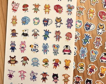 Cozy Creature Doodle Videogame Sticker Sheet | 3×6 Waterproof Matte
