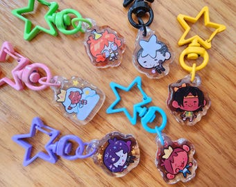 VLD Doodle Acrylic Charms | 1 inch | Double Side Print Double Side Epoxy