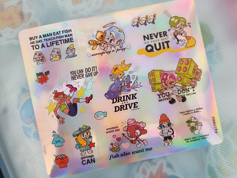Splat2n-inspired OC Sticker Sheet | Holographic | 5x6 - Etsy