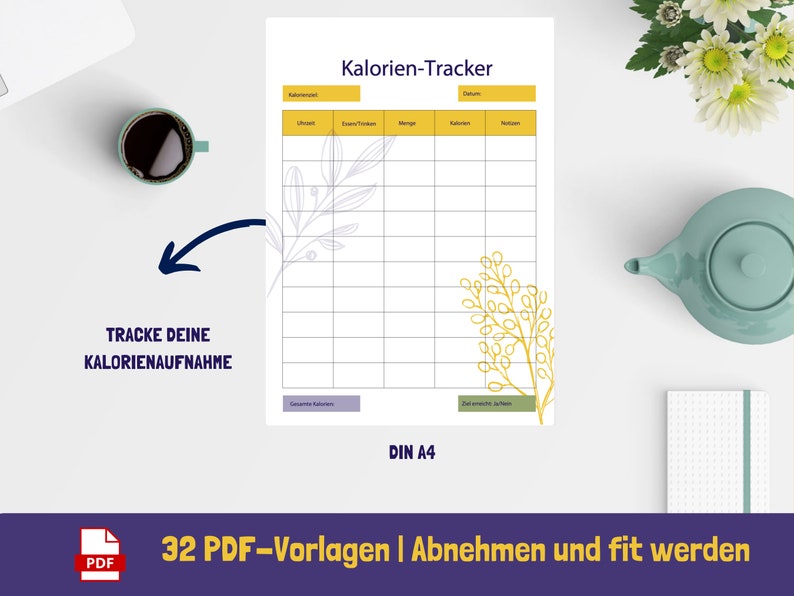 Abnehmtracker Abnehmplaner Fitnesstracker Etsy