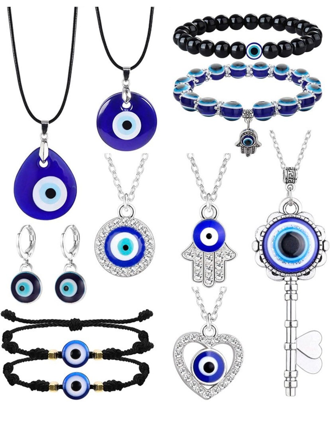 Evil Eye Protection Jewellery Set, Bracelets, Pendants, Necklace, Gift