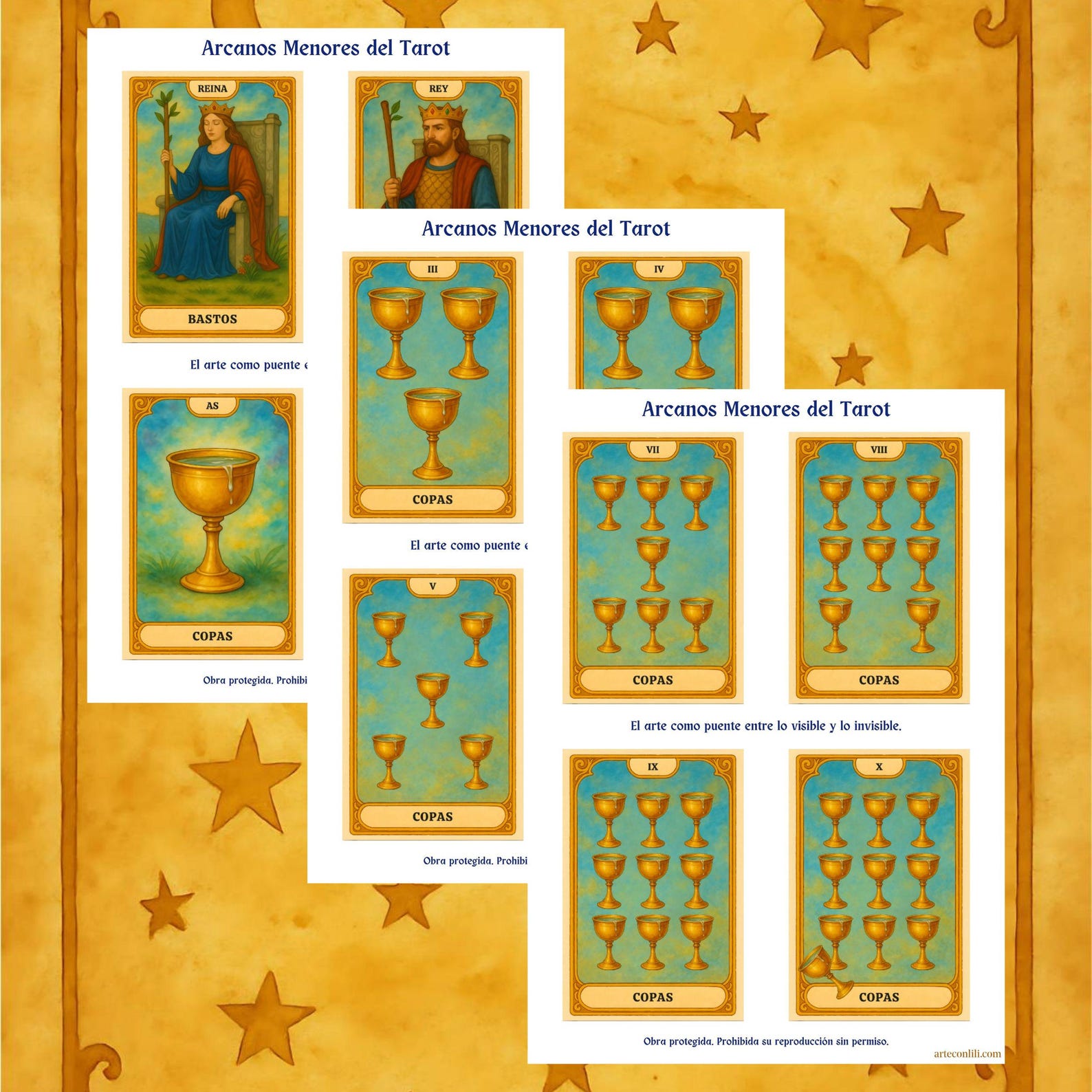 Tarot Arcanos Menores PDF A4 para imprimir + Imágenes Sueltas en Alta ...