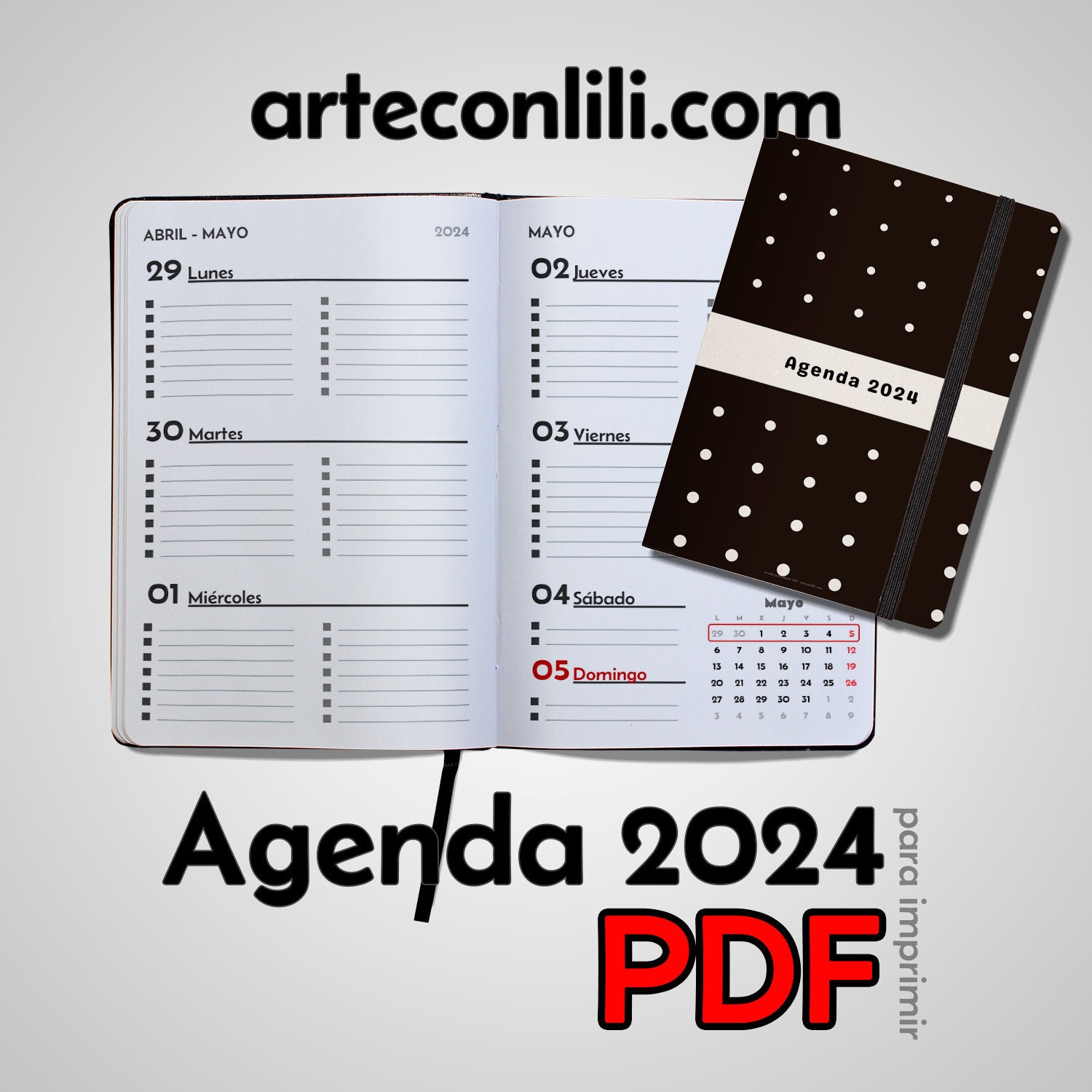 Agenda 2024 dia por pagina: Español - 365 Días de Enero a Diciembre 2024 |  Tamaño Grande A4 (21 cm x 29.7 cm) - Cubierta Floral. (Spanish Edition)