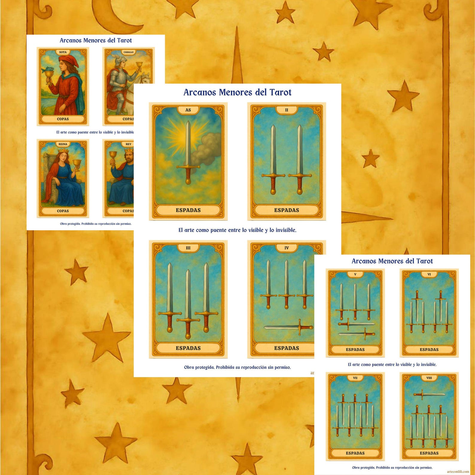 Tarot Arcanos Menores PDF A4 para imprimir + Imágenes Sueltas en Alta ...
