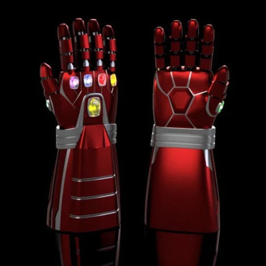 Marvel Iron Man infinito pietra Thanos guanti Avengers 1:1 supereroe armi  guanto di sfida LED guanti leggeri Cosplay capitano America Kid