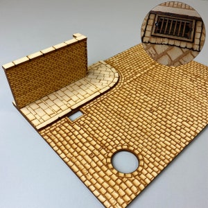 Muro di pietra con sentiero e strada in 1:35 - kit in legno tagliato al laser da costruire da solo - kit fai da te per modellismo di alta qualità per hobbisti e creativi