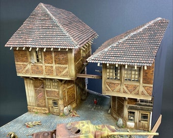 Half-timbered houses 1:35 - Laser cut kit made of wood to build yourself - high-quality model kit DIY kit for hobbyists and creative people