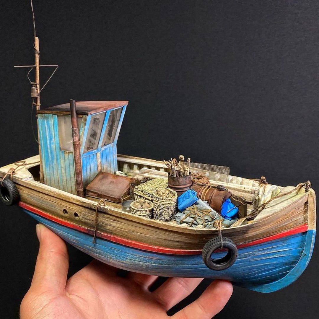 Fishing Trawler Laser Cut Rc Boat Plans 1:35 Scale Wooden Fishing