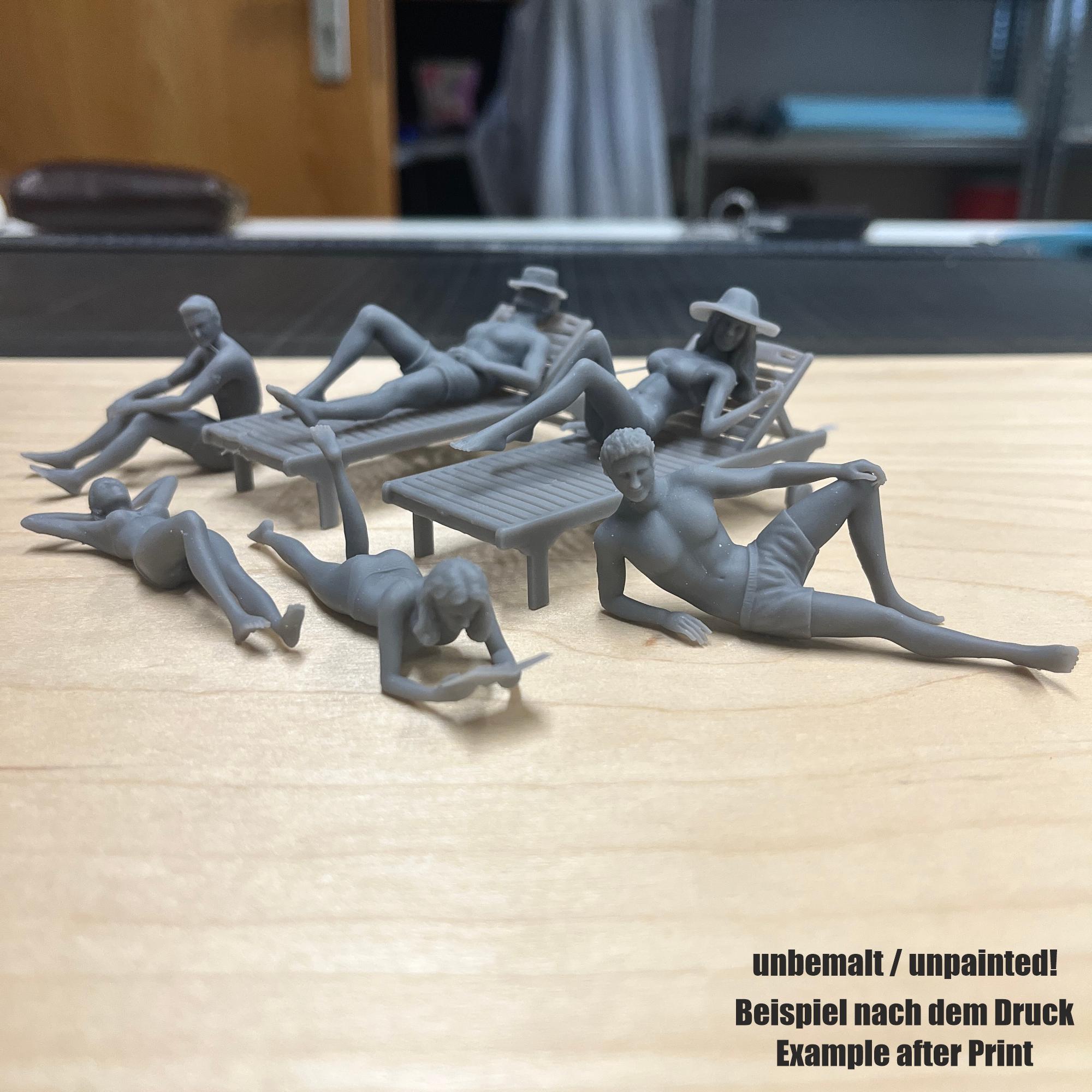 バットを持った野球選手 - 樹脂フィギュアセット - 3ピース - 1:24、32