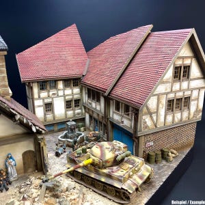 Farmhouse / Farmhouse WW2 in 1:35 - Laser Cut Building Kit made of wood for Diorama / Model Building House to build yourself