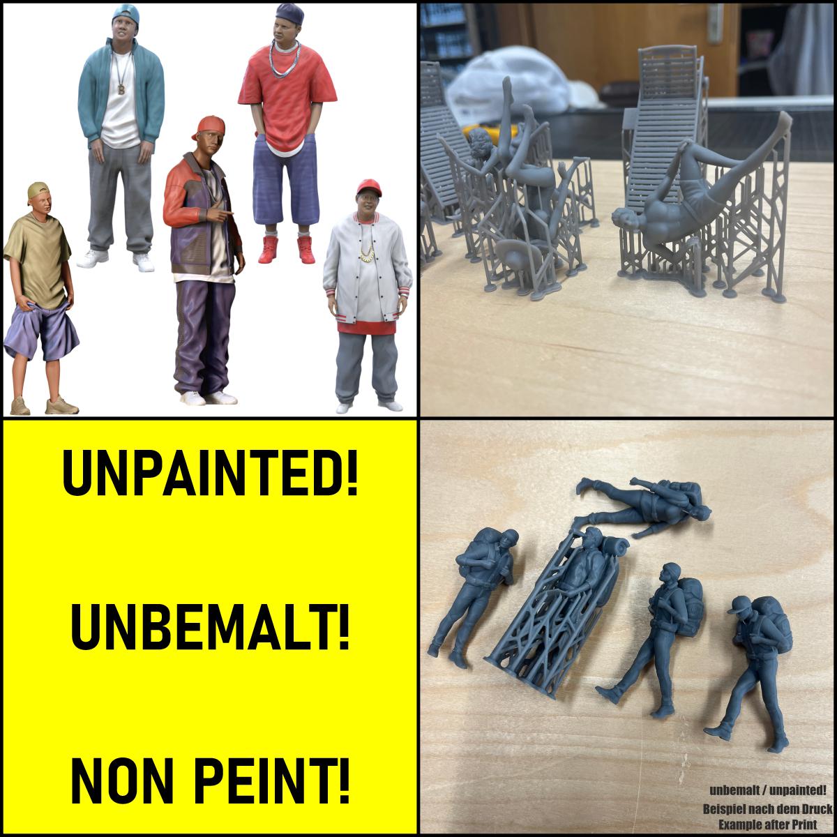 Cool Hip Hop Rapper Resin Figure Set - 5 Pieces - 1:24, 32, 35, 48, 72 ...