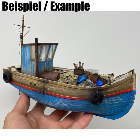 1:35 Scale Wooden Fishing Boat Laser Cut Kit to Build Yourself Model  Building and Diorama Kit With 3D Printed Parts 