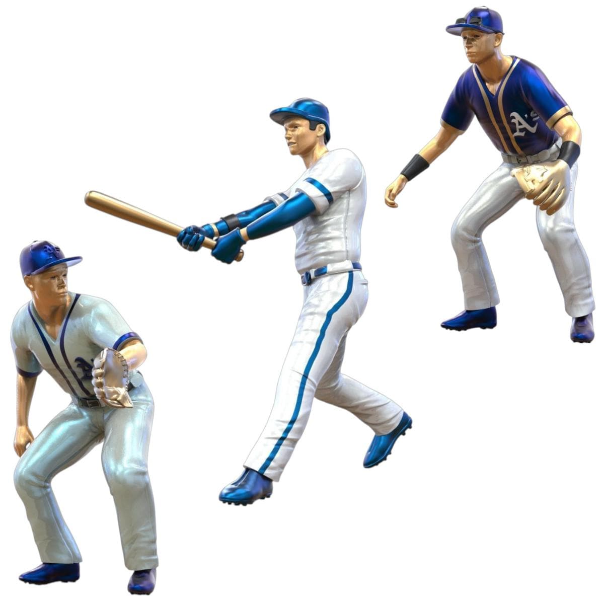 野球選手フィギュア 4種セット バットを持った野球選手 - 樹脂フィギュアセット - 3ピース - 1:24、32