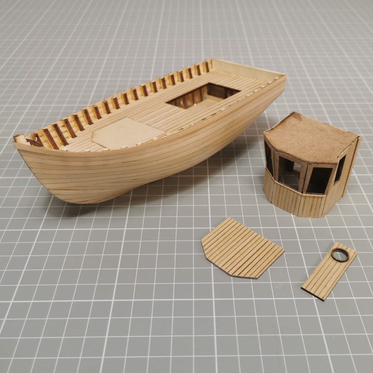 Fishing Boat 1:48 Made of Wood to Build Yourself Laser Cut Model Kit for  Diorama High-quality Miniature for Handicrafts 