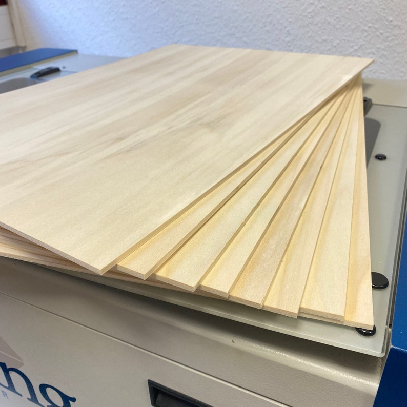 Poplar Wood Plywood Sheet 4mm 600x300mm 3 Pieces for Laser Cut CNC