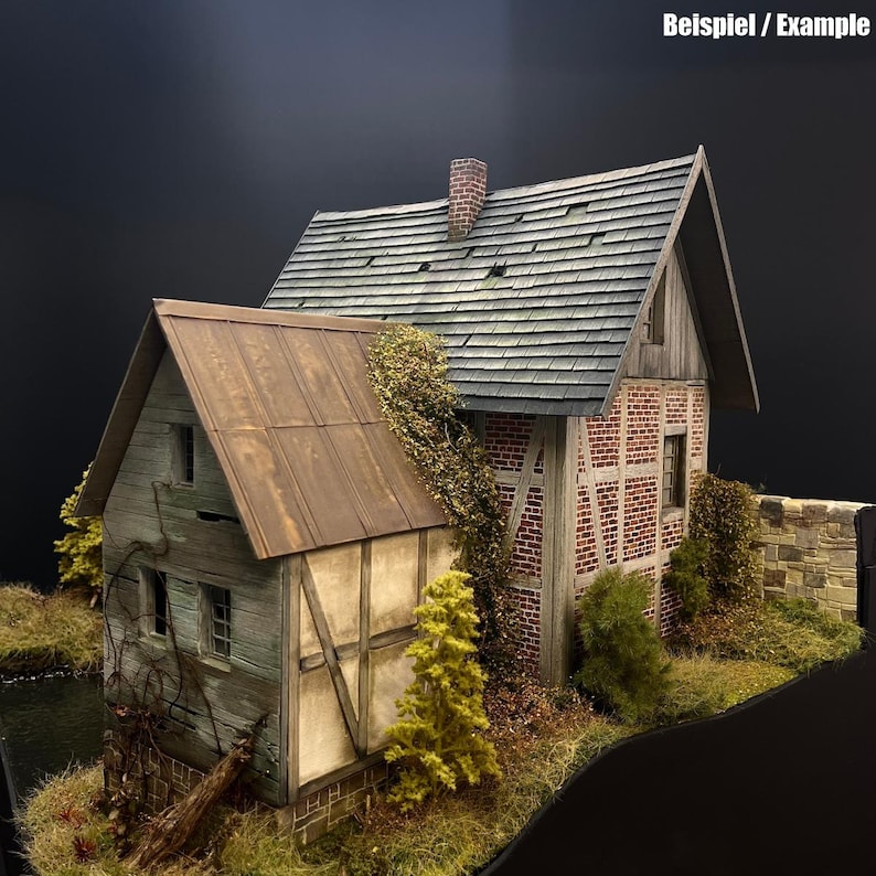 Watermill Model Kit Watermill Model 1:35 With Water Wheel for Diorama – Laser-cut Wooden ...