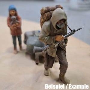 Man met bagage en slee Zomer - Harsfigurenset - 1:24, 32, 35, 48, 72, 87 - Modelbouw- en dioramaminiaturen Accessoires - 3D-printen