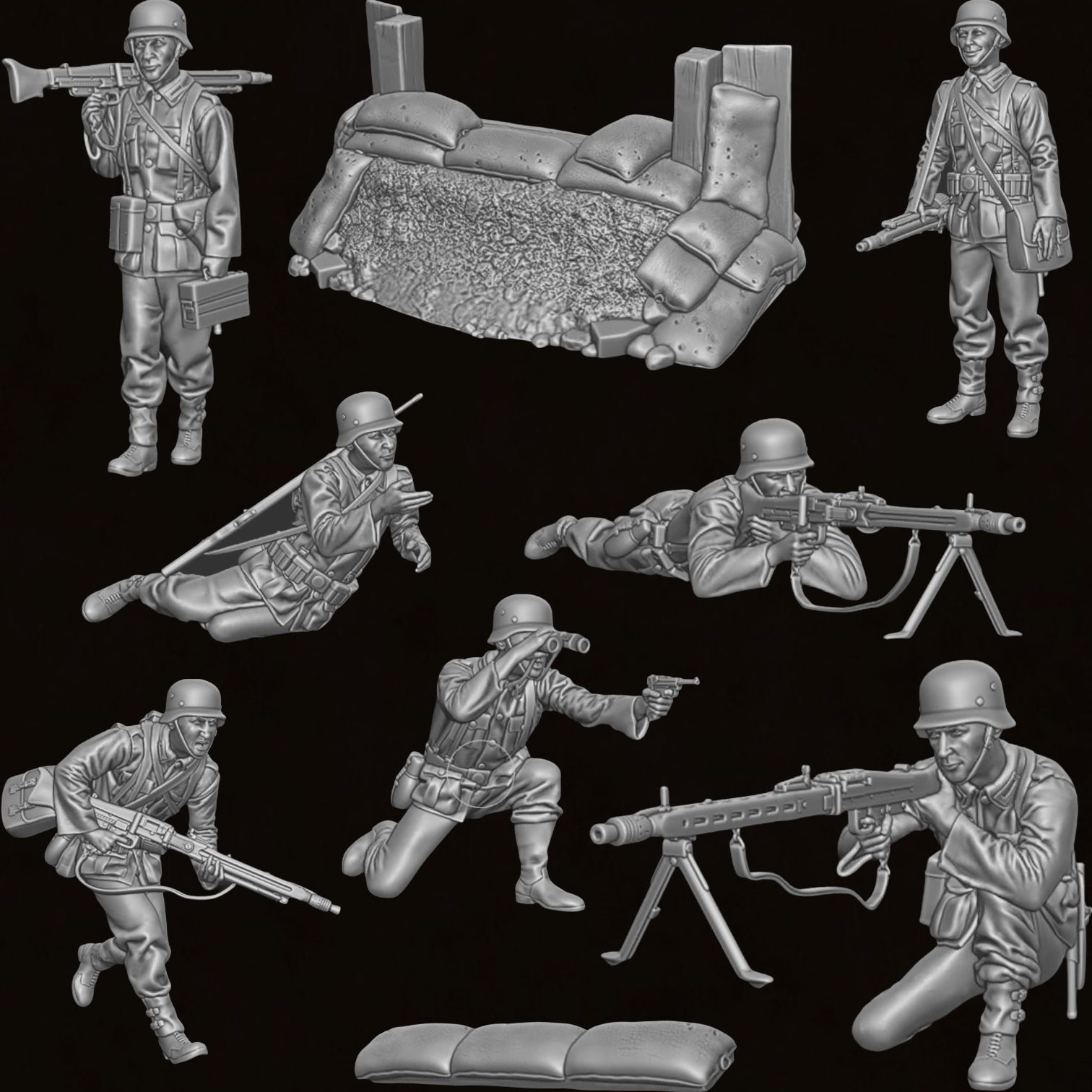ドイツ兵フィギュア ライフル付き Amazon | エッシー ESCI 1/9 ドイツ陸軍 グロース