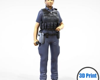 アメリカ警察官/警察官 - 樹脂フィギュアセット - 5体 - 1:24、32、35