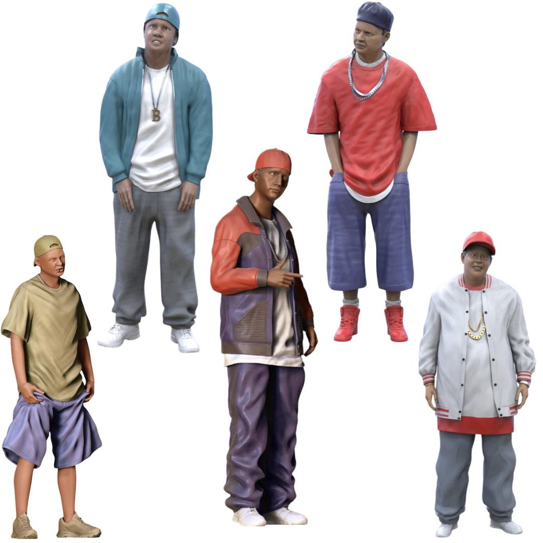 Cool Hip Hop Rapper Resin Figure Set - 5 Pieces - 1:24, 32, 35, 48, 72 ...
