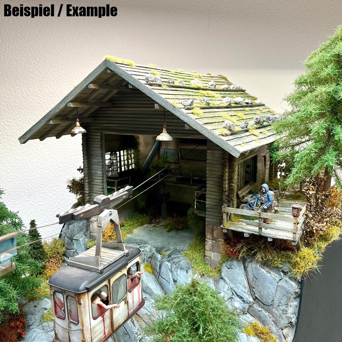 山小屋の駅としての1:35キット - ジオラマ/模型製作用のレーザーカット