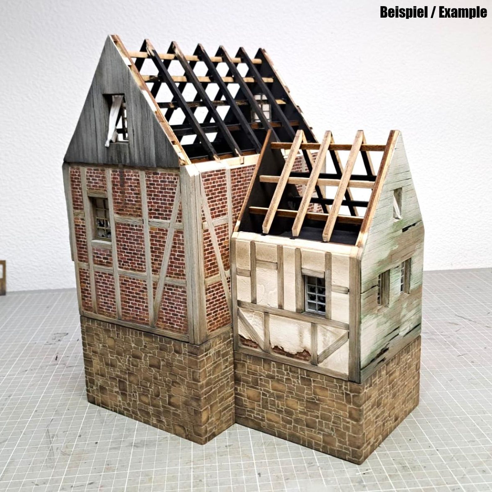 Watermill Model 1:35 With Water Wheel for Diorama – Laser-cut Wooden ...