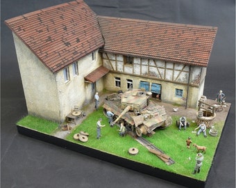 Bauernhaus Normandy Laser Cut Bausatz 1:35 für Diorama / Modellbau