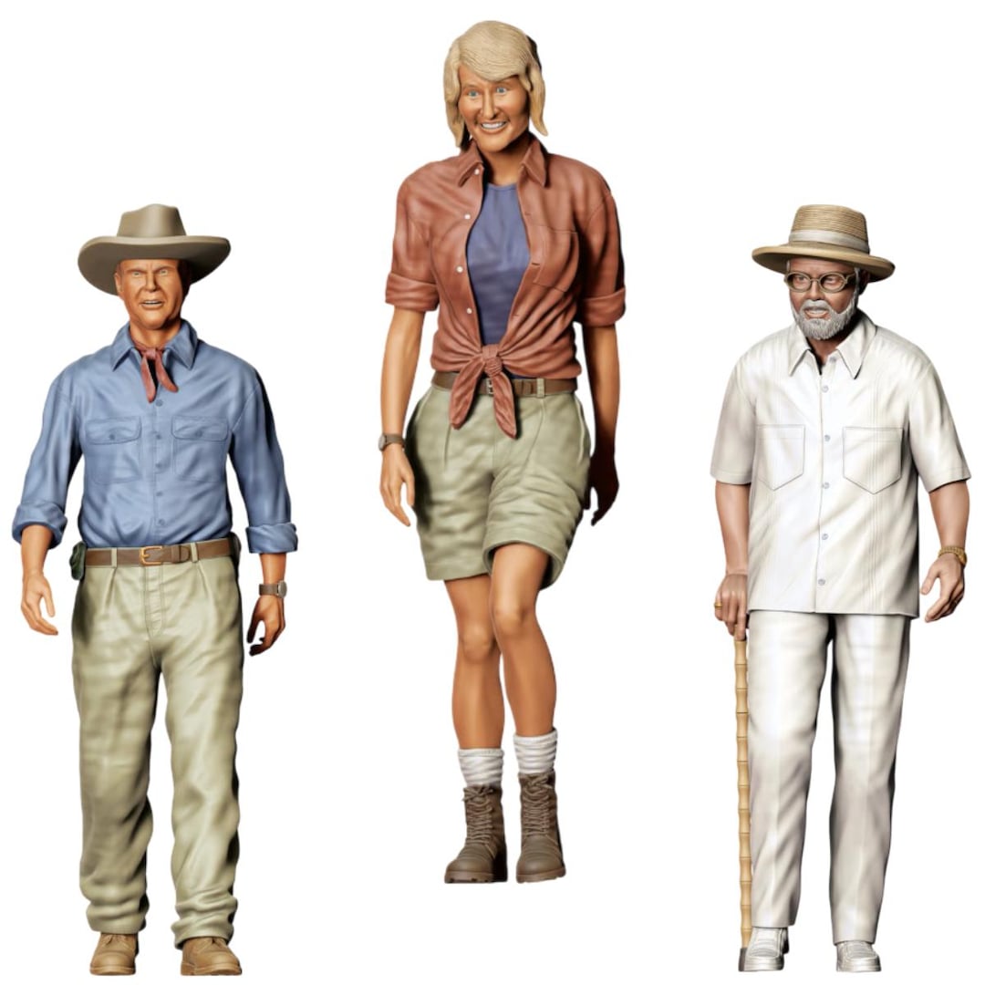 Explorer Jungle Expedition - Resin Miniature Set - 3 Pieces - 1:24, 32 ...