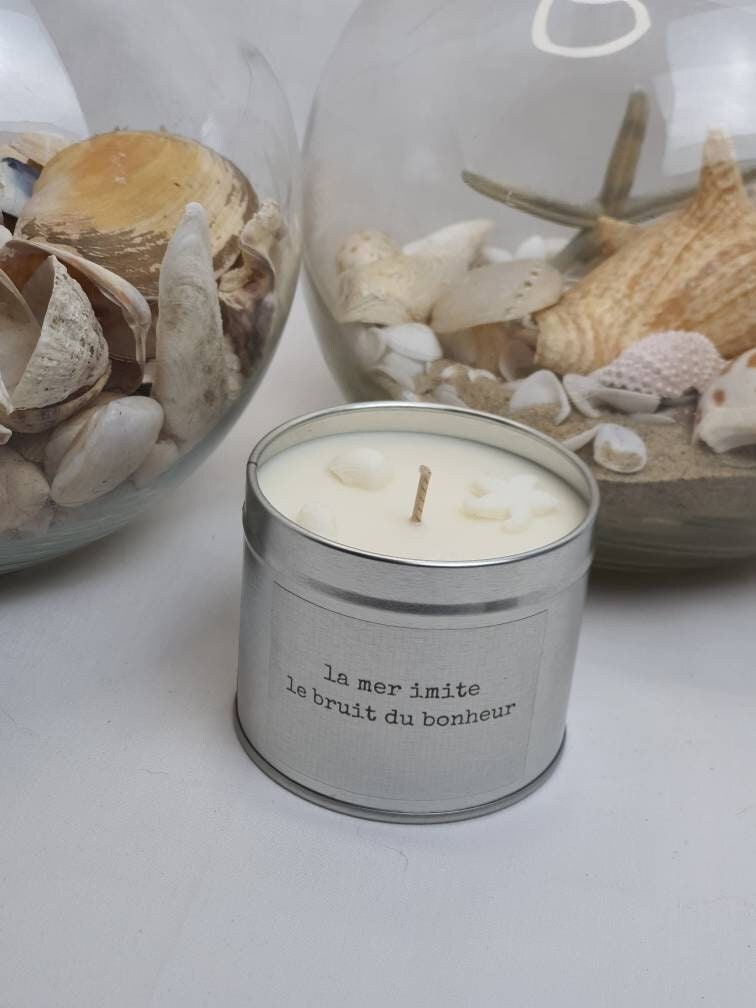 Bougie Personnalisée Parfumée 260Gr La Mer Imite Cadeau Pour Les Amoureux de La Mer
