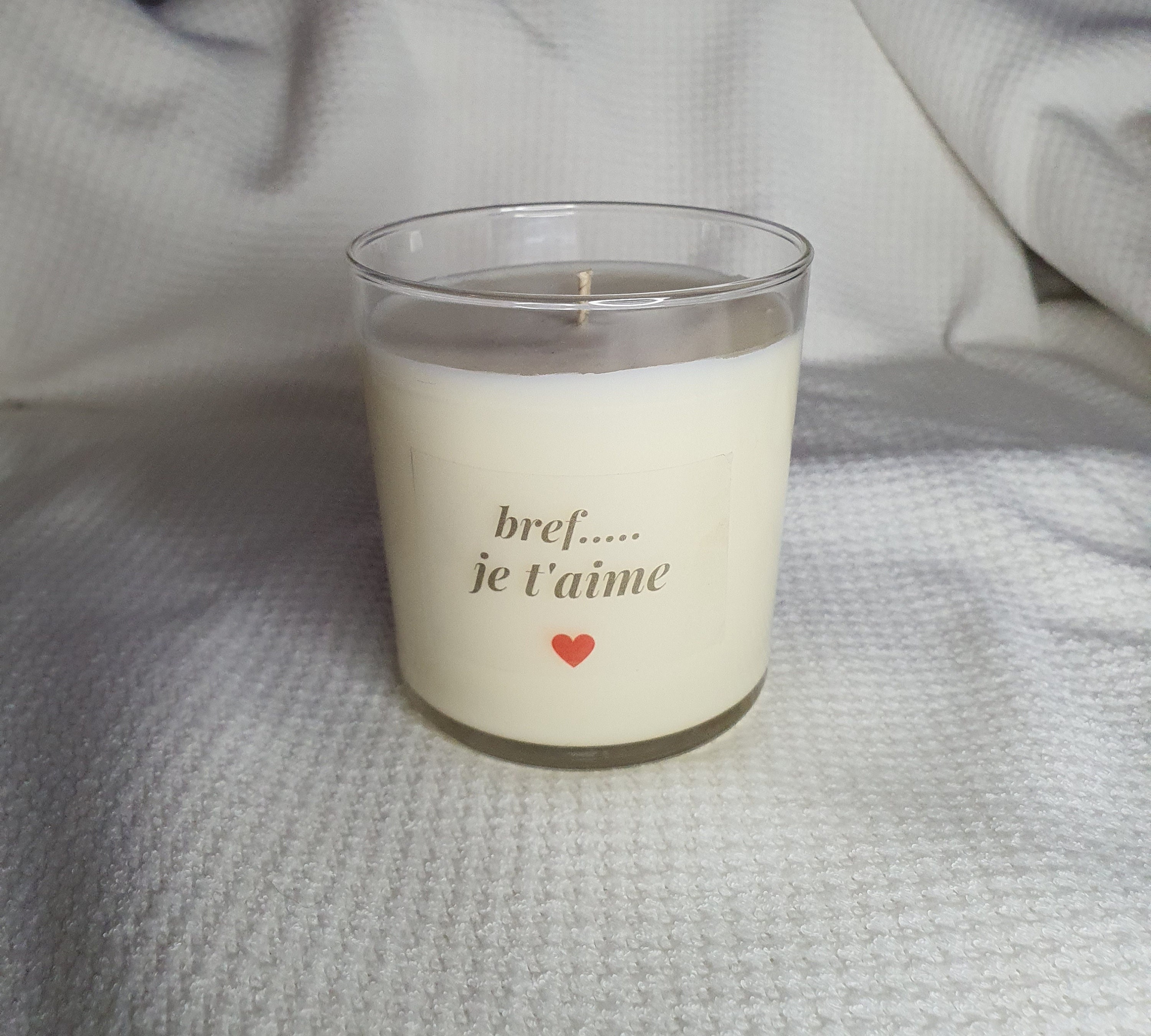 Bougie Personnalisée Parfumée 260Gr Bref Je T'aime Cadeau Homme Femme Amis