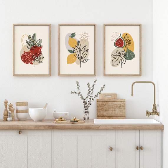 Boho Wall Art Set of 3 Kitchen Boho Decor Boho Prints - Etsy New ...