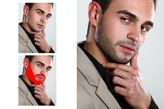 Photoshop Facial Hair Action Beard Action Mustache Action - Etsy