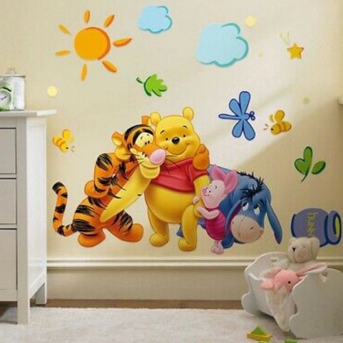 Winnie the Pooh Wall Decal for Kids Room Wall Stickers for Etsy Australia
