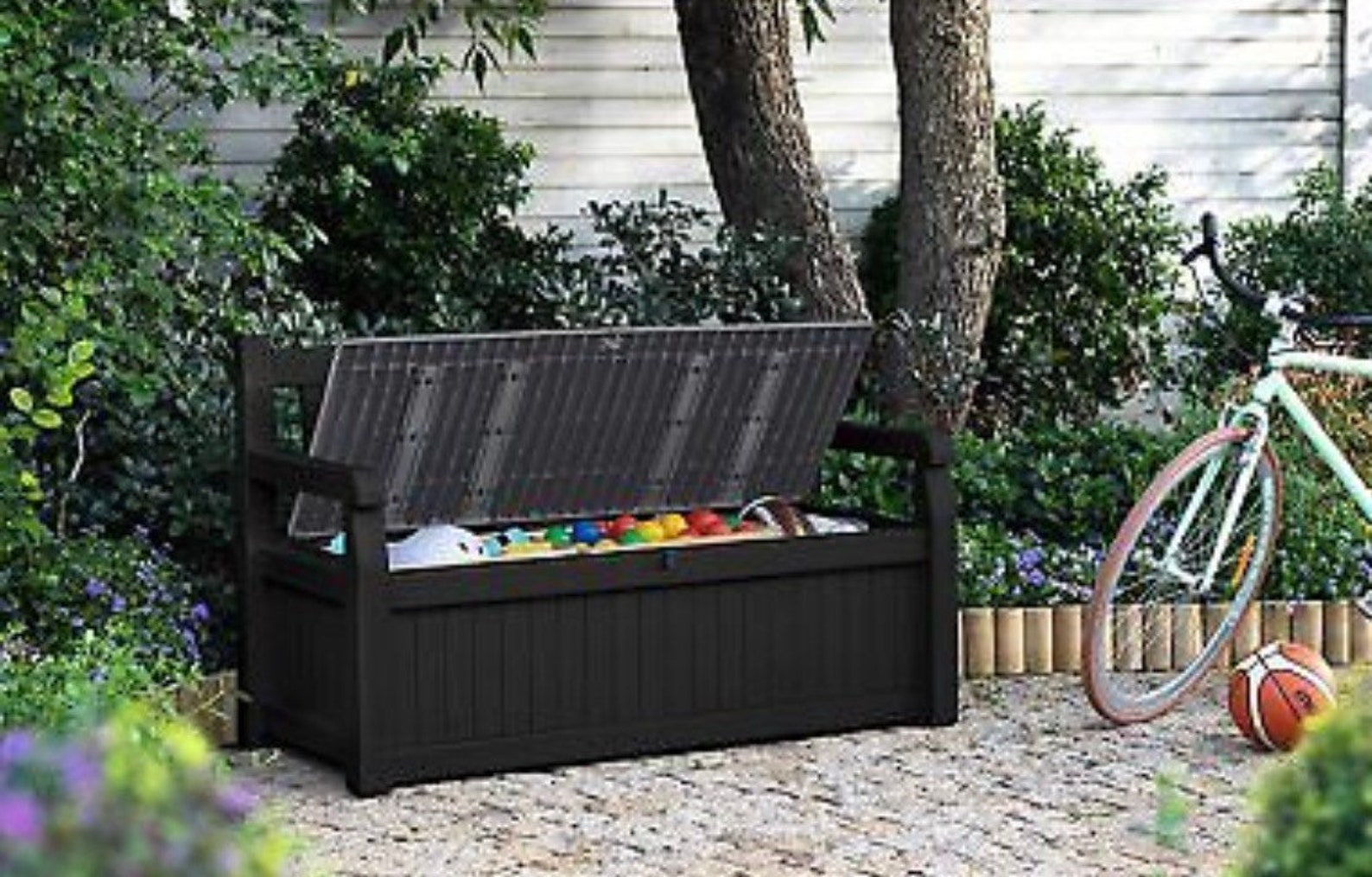 Plastic Garden Storage Bench Box Waterproof Seating Outdoors Etsy UK