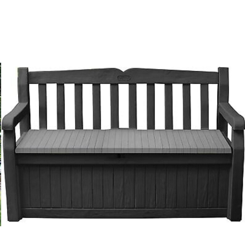 Plastic Garden Storage Bench Box Waterproof Seating Outdoors Etsy UK