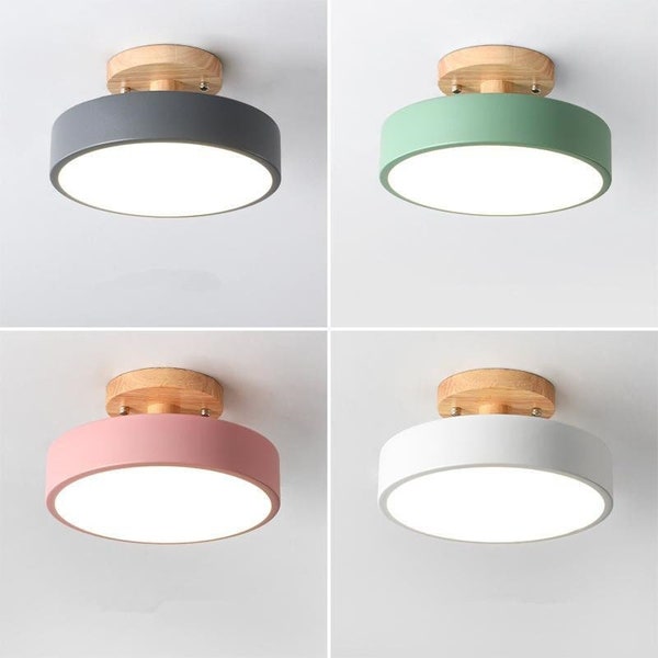 NEW Wood Ceiling Light Shade Pink/White/Gray/Green, Drum Lamp Shade, Bedroom Lamps, Pendant Lamp Shade, Renovation, Chandelier Lamp, Fixture