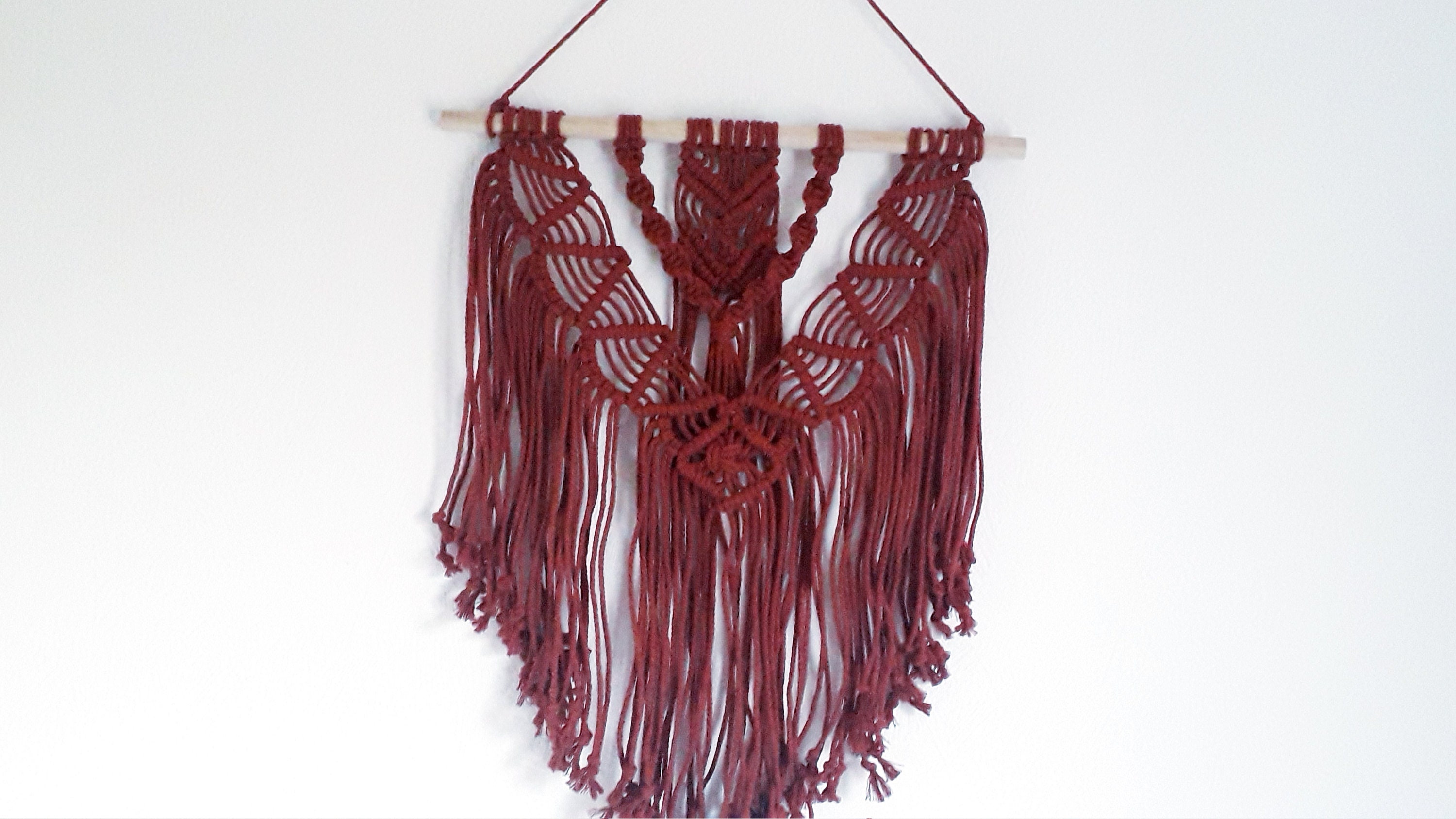 Accrochage Mural en Macramé, Fibre de Coton Art Boho Chambre Décor