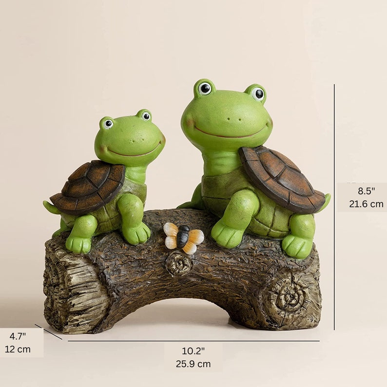 Turtles Figurine Cute Frog Face Turtles Garden Statue Etsy