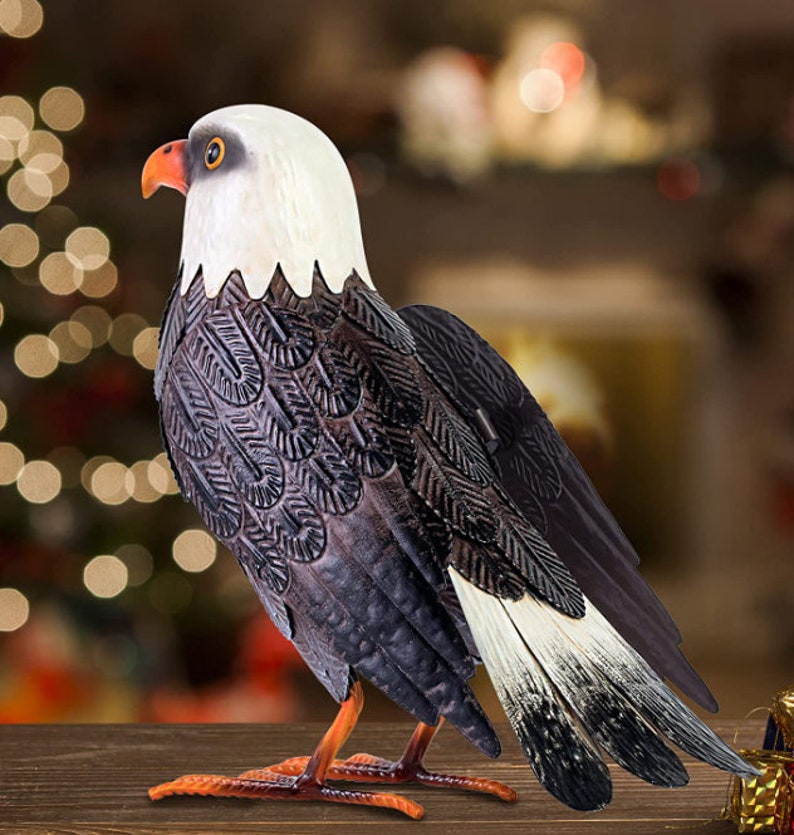 Standing Metal Bald Eagle Yard Art Garden Sculptures & Statues Etsy