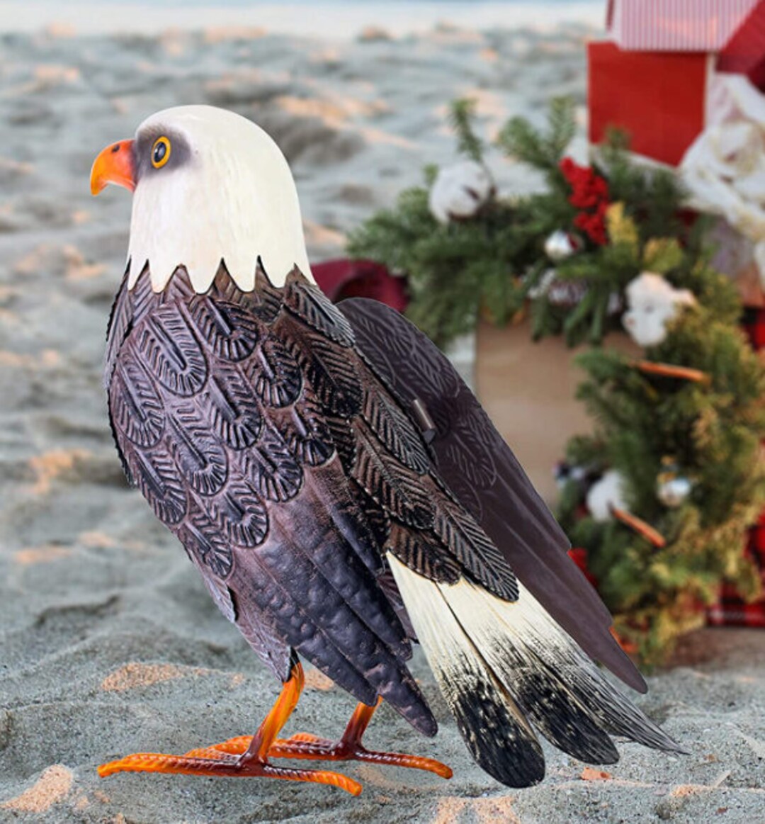 Standing Metal Bald Eagle Yard Art Garden Sculptures & Statues Etsy