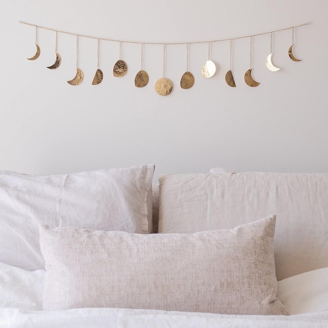 13 Moons Handmade Gold Metal Garland Phases of the Moon Etsy