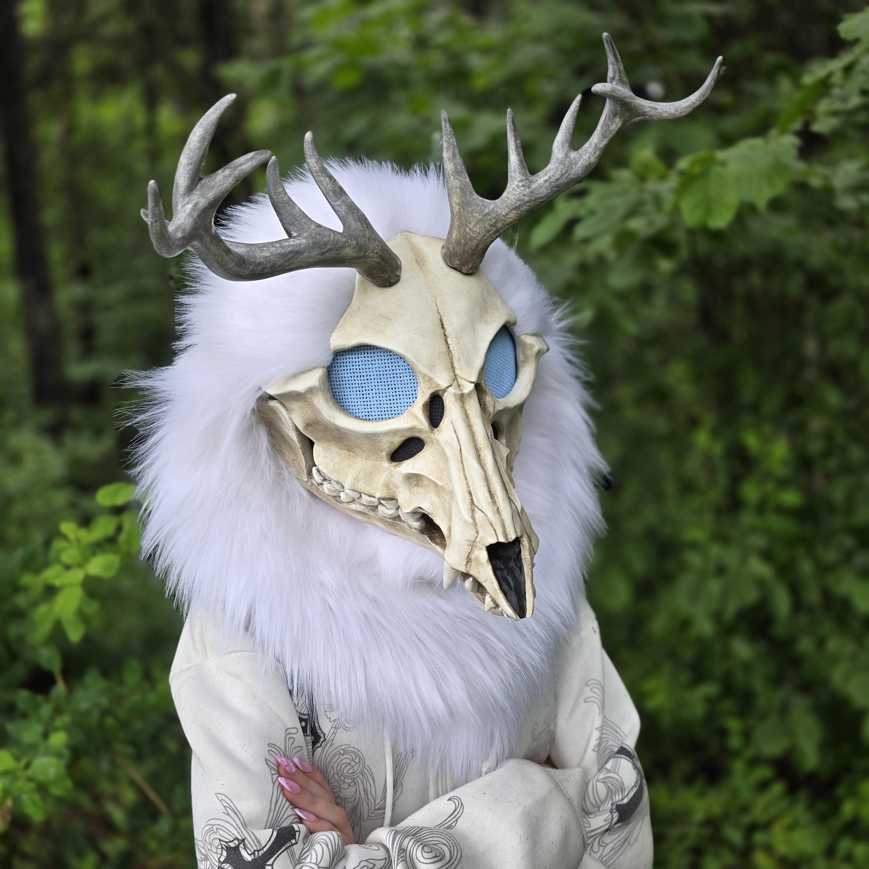Custom Wendigo Fursuit Head: Made-to-Order Faux Fur Mask